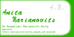 anita marianovits business card